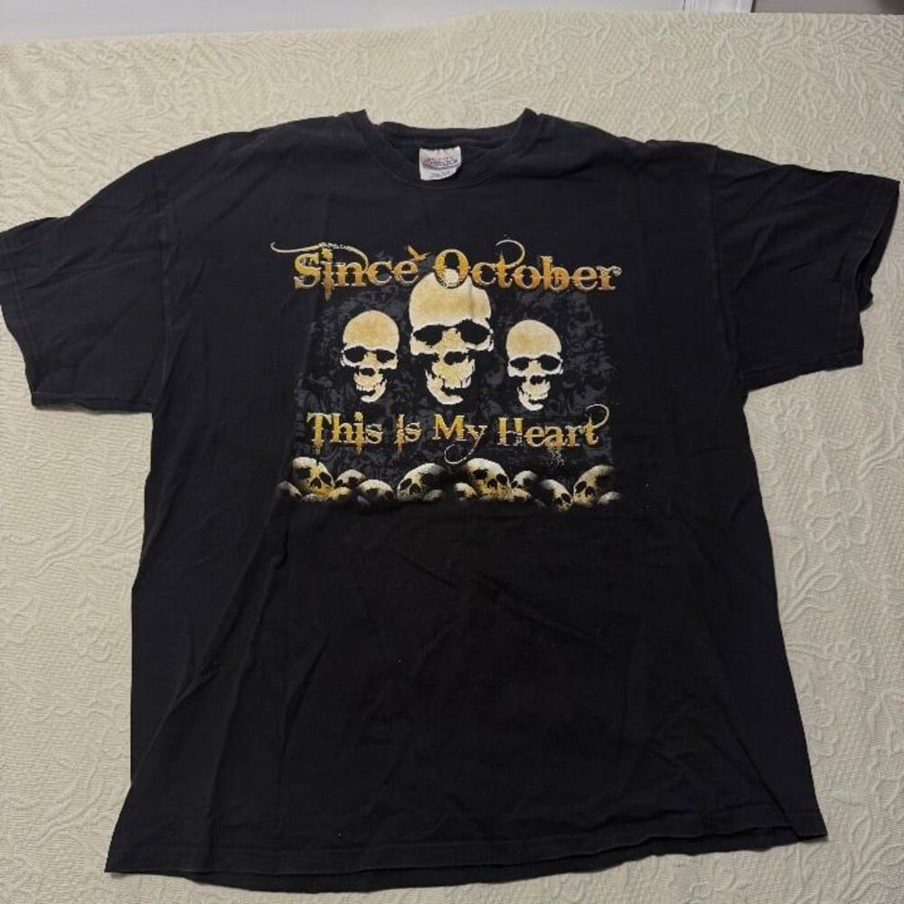 Vintage Since October This Is My Heart Skull Rock Band T-Shirt Size XL